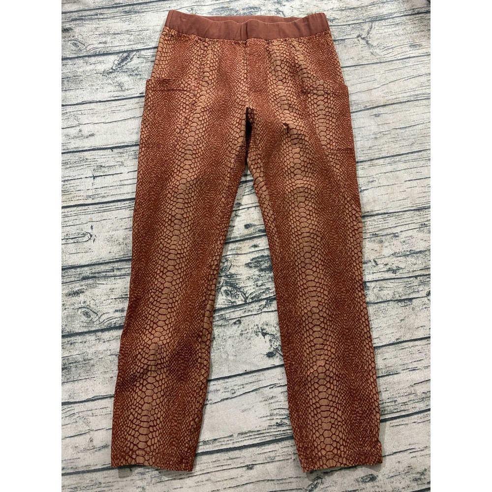 XCVI Womens M Snake Skin Printed Textured Pull On Pants Brown Art to Wear - Picture 6 of 9